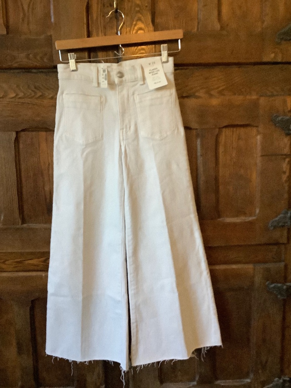Madewell Wide Leg Flared Ivory Jeans 26